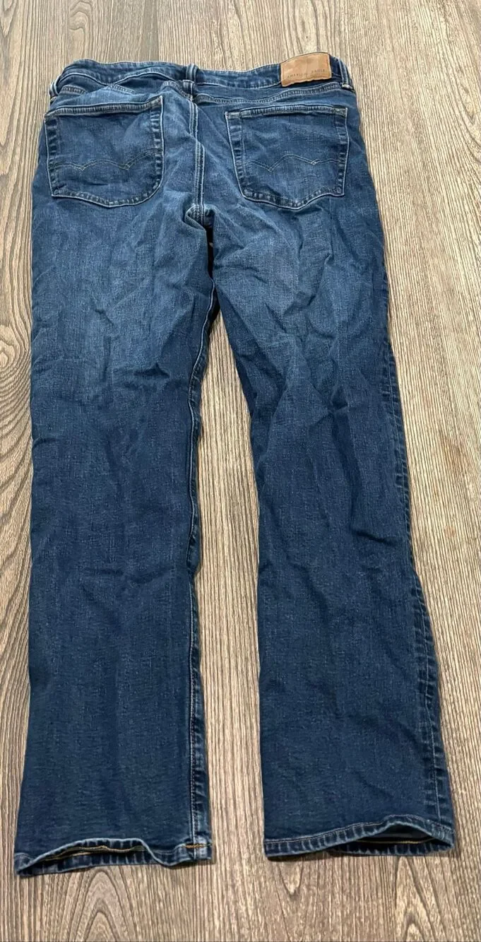 American Eagle Outfitters Men's Airflex+ Straight Jeans Blue Denim Size 32x32
